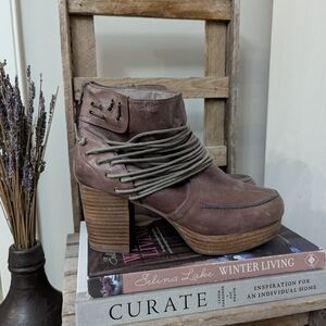 Stylish Ankle Booties with Lace Detail by Miz Mooz